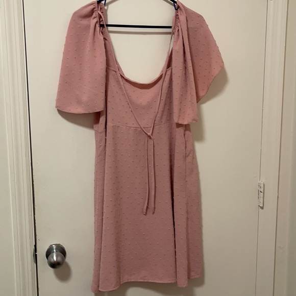 SHEIN Knot Front Ruffle Trim Tie Backless A-line Dress - Picture 4 of 8